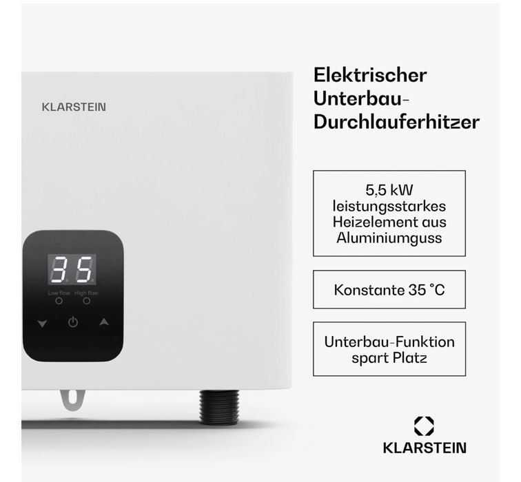 Водонагрівач Klarstein  Blaze Flow Undermount Instamount | 5,5 кВт
