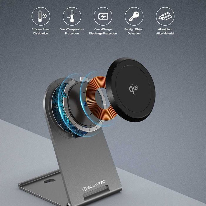 Blavec Ładowarka indukcyjna BQI-01 Qi2 15W Magsafe + kabel Raptor