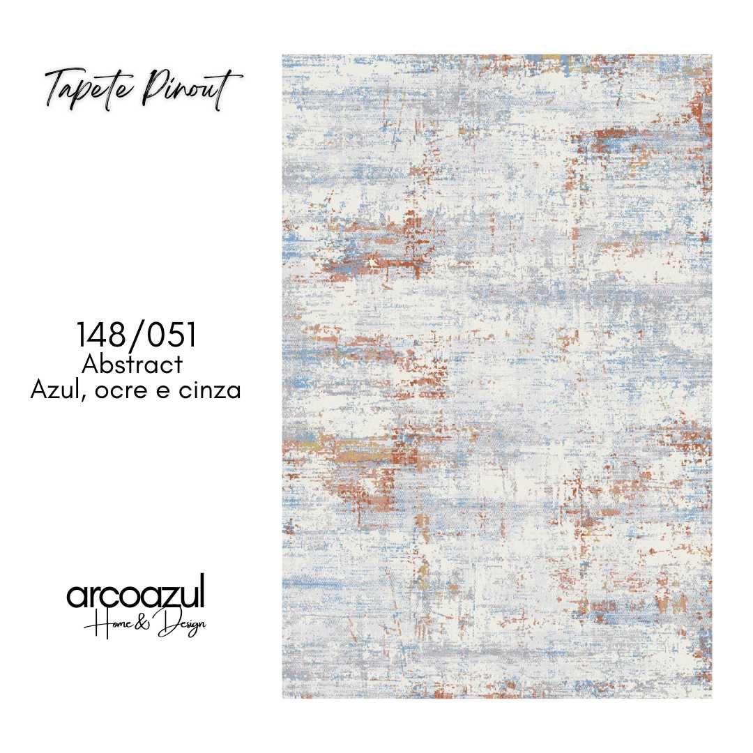 Tapete Pinout Cinza e Azul - 160x230cm By Arcoazul