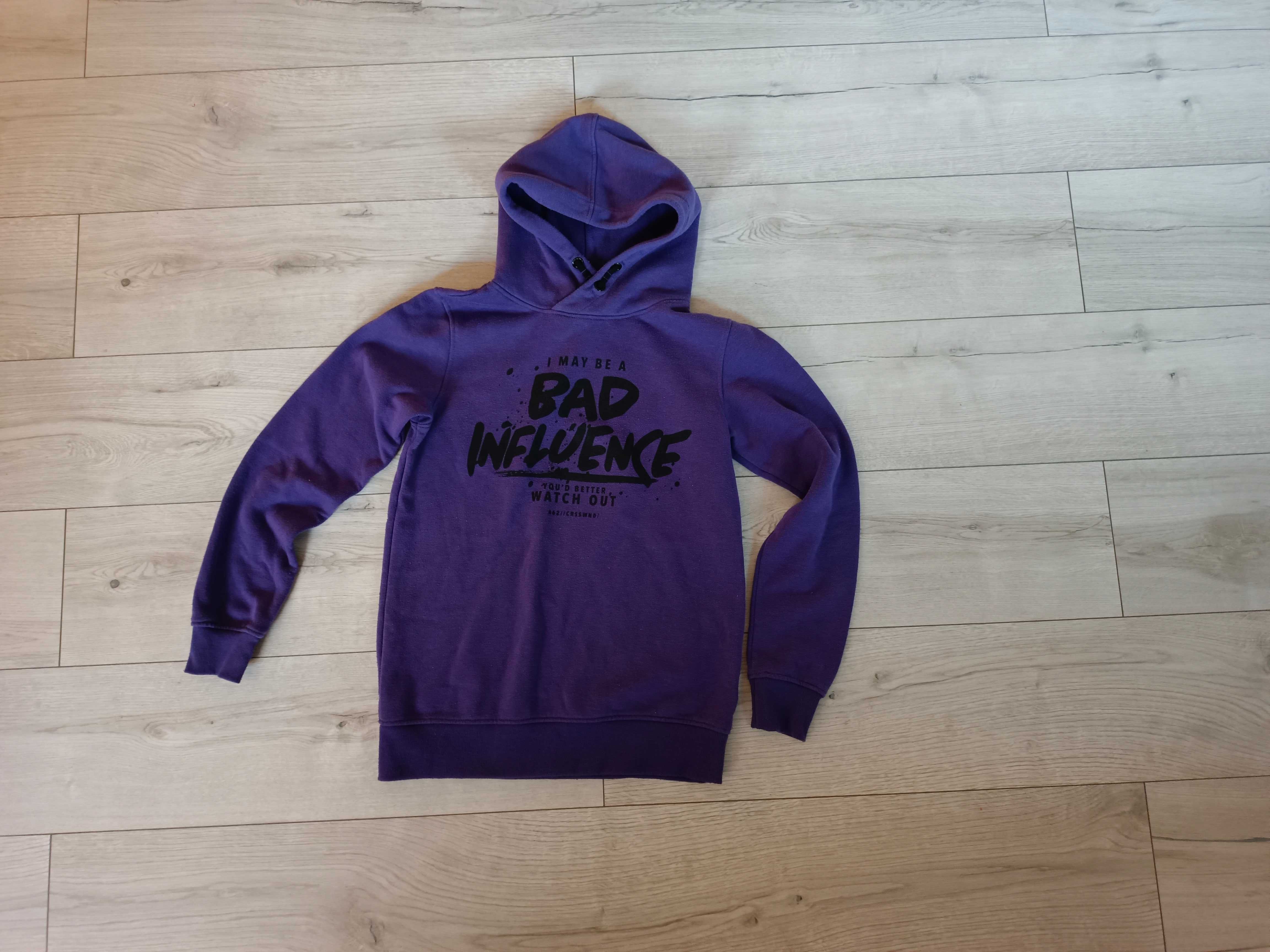 Bluza chłopięca  BAD INFLUENCE rozm. 158/164 fioletowa stan bdb-