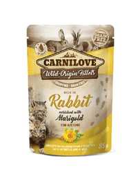 CARNILOVE CAT POUCH rabit&  marigold kittens 10x85g