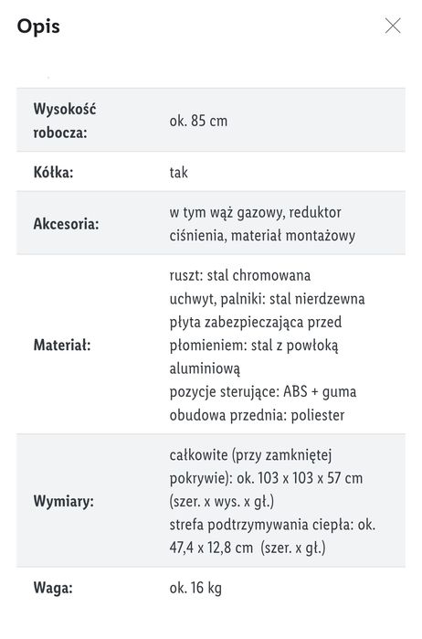 Grill Gazowy 9kw 3-Palnikowy Grillmeister Lidl Gwarancja