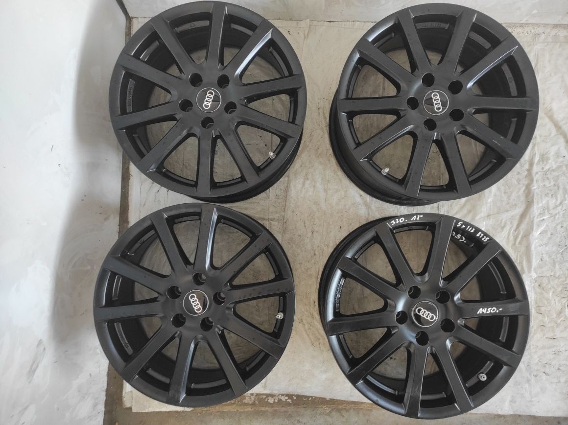 370 Felgi aluminiowe AUDI R 17 5x112 Bardzo Ładne Czarne