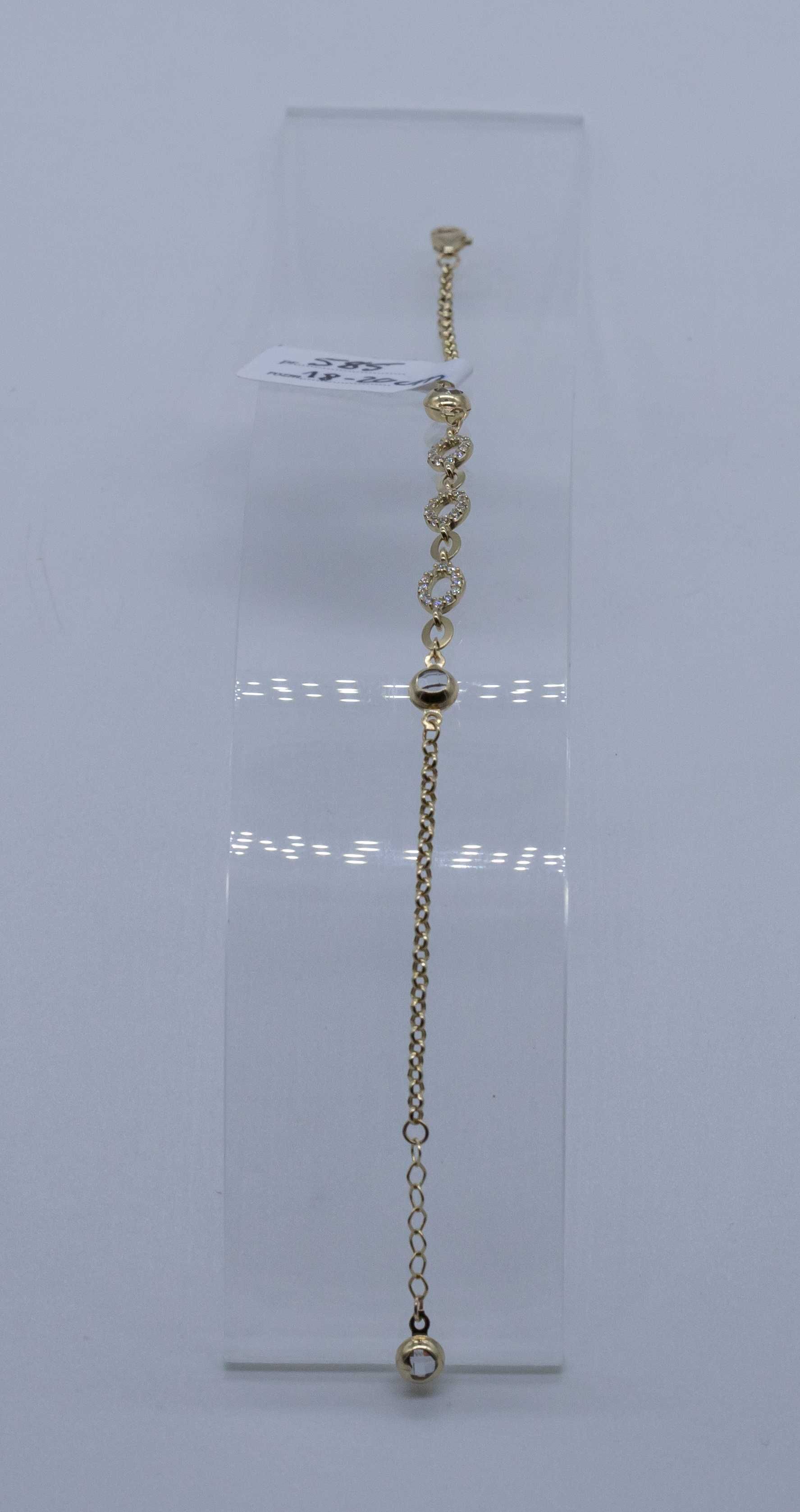 Złota bransoletka 585 14K 3,41 gram regulowana 18-20cm Nowa