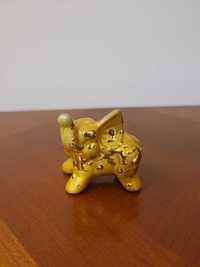 Złoty słonik z porcelany