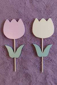 Drewniane ozdoby/propsy: Tulipany, Jajka