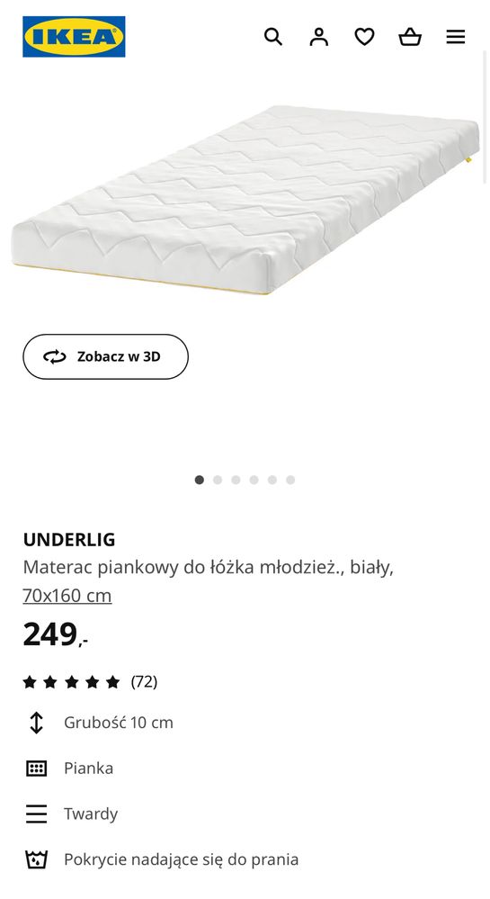 KRITTER Łóżeczko dziecięce 70x160, IKEA, Stan BDB