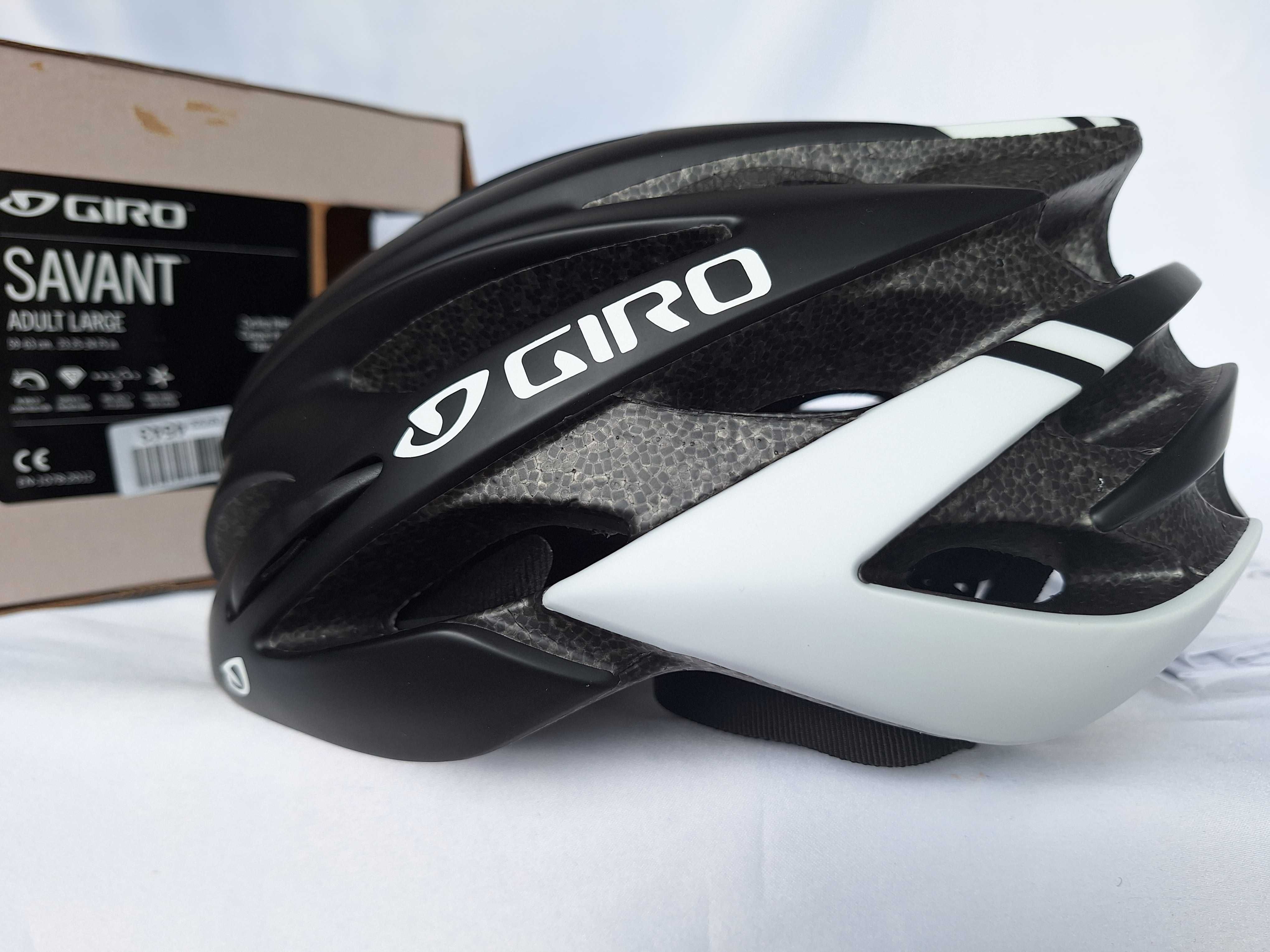 Kask rowerowy szosowy Giro Savant Black White L 59-63cm