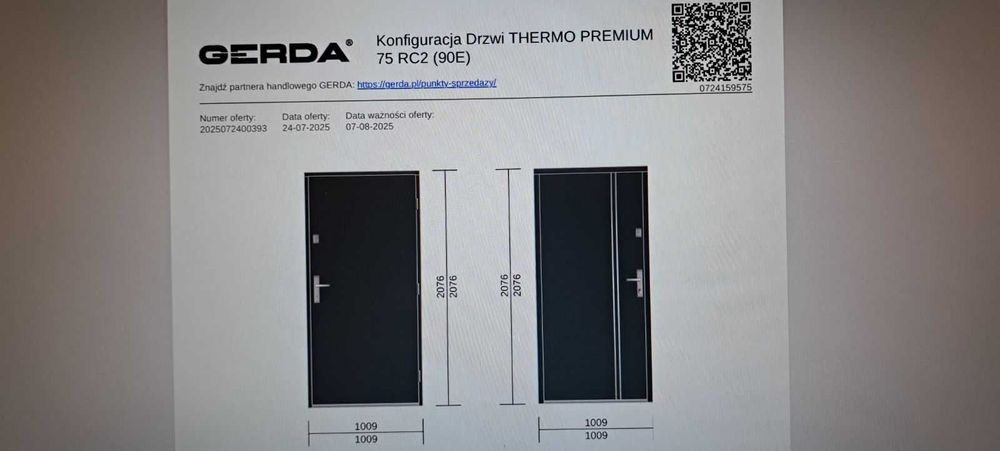 Kompletne nowe drzwi Gerda Thermo Premium 75