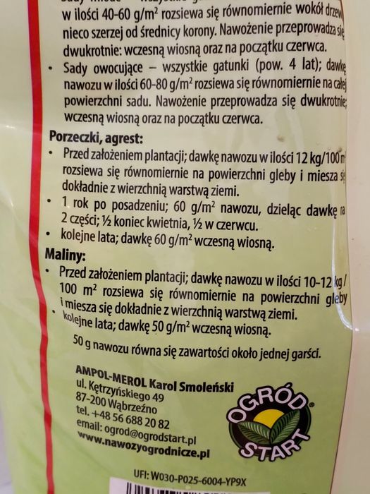 Nawóz do drzew i krzewów owocowych 5 kg OGRÓD START