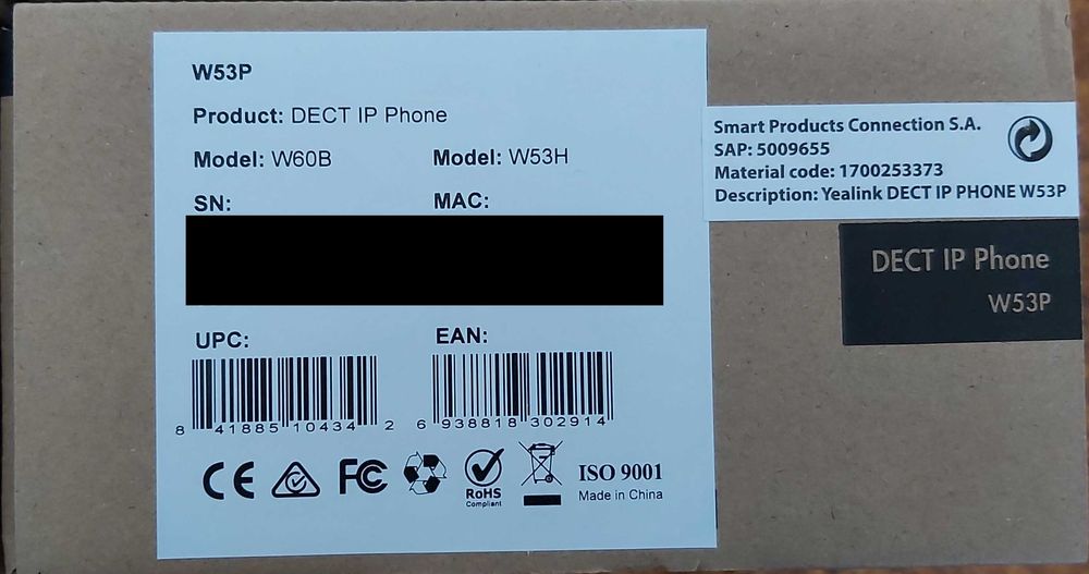 Sistemas de Telefones IP (VoIP) DECT Yealink W53P, Novos