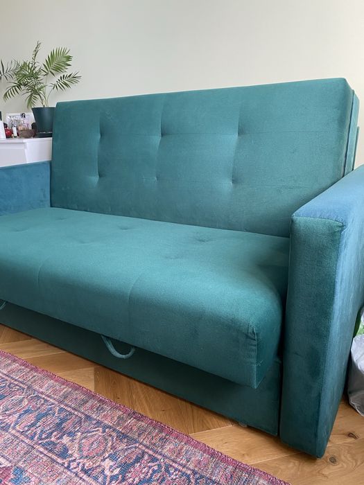 Sofa kanapa dwuosobowa z funkcją spania /butelkowa zieleń/