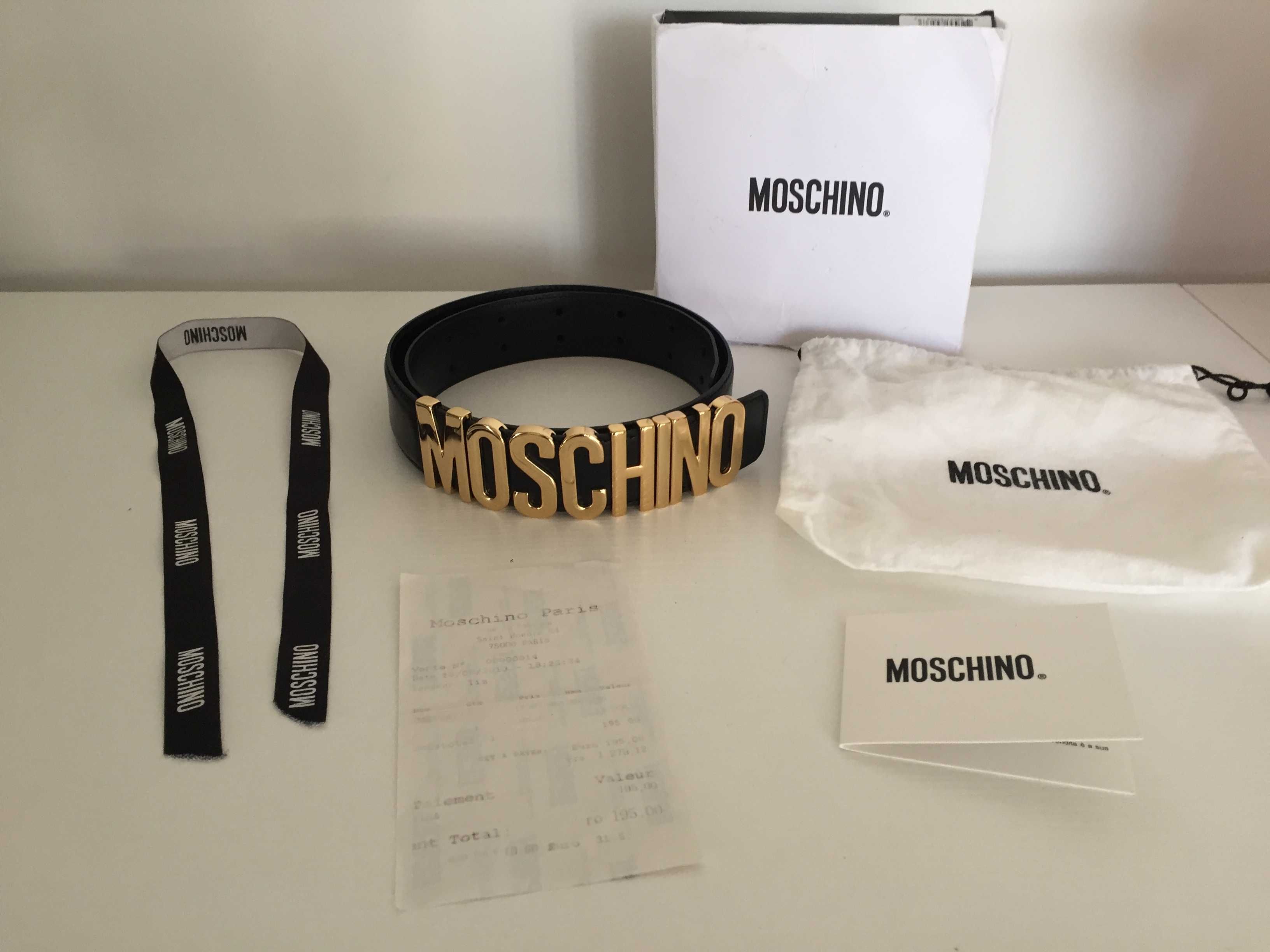 Skórzany pasek Moschino oryginalny