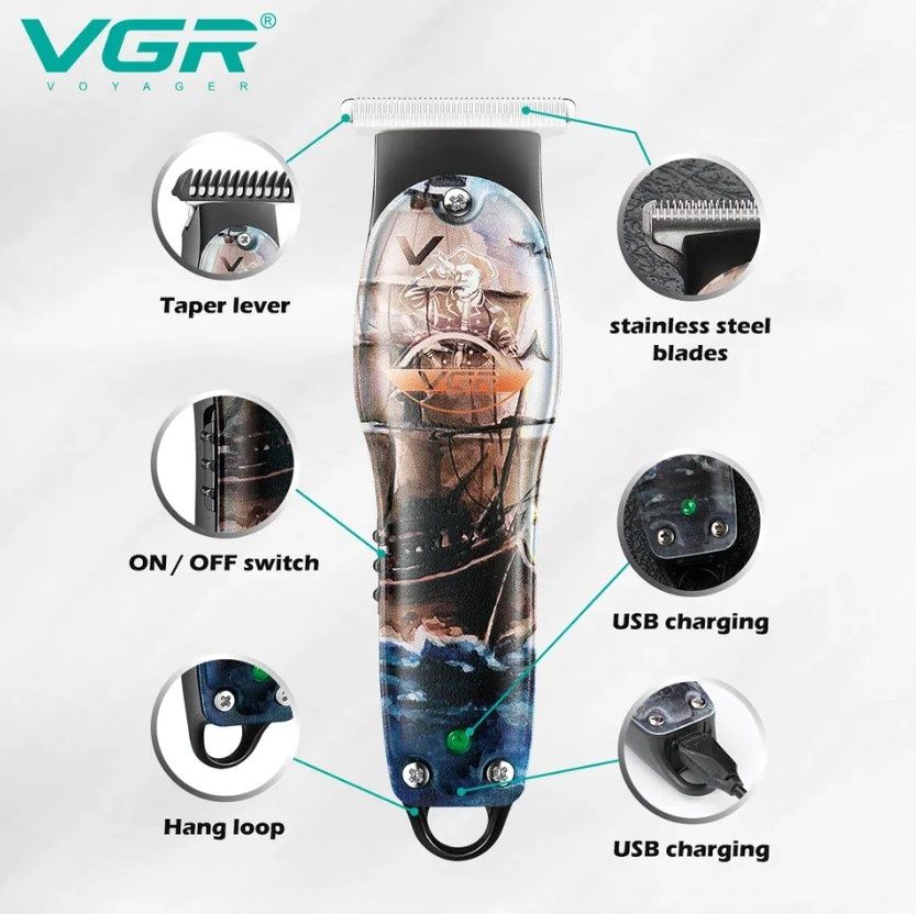 Триммер для стрижки волос и бороды VGR V-953