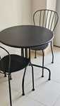 Mesa redonda IKEA 70cm + 2 cadeiras metal