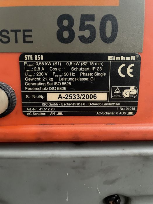 Agregat Einhell STE 850