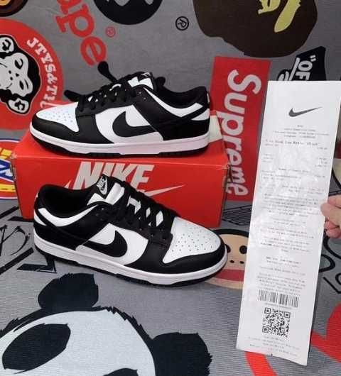 nike dunk biack low whute panda 38