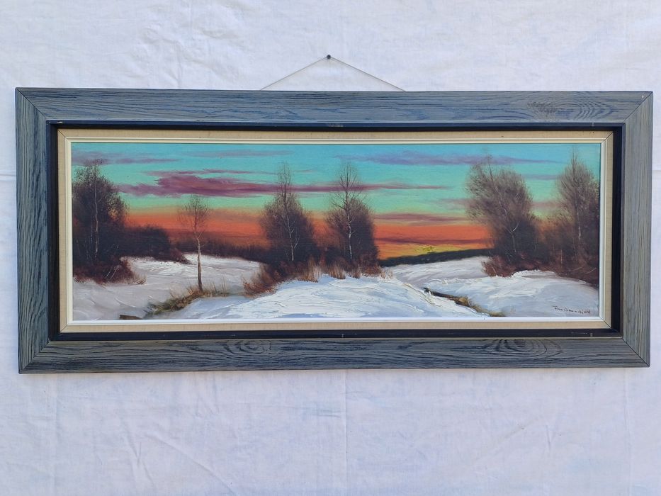 Stary obraz na płótnie FINN DANNERFJORD .