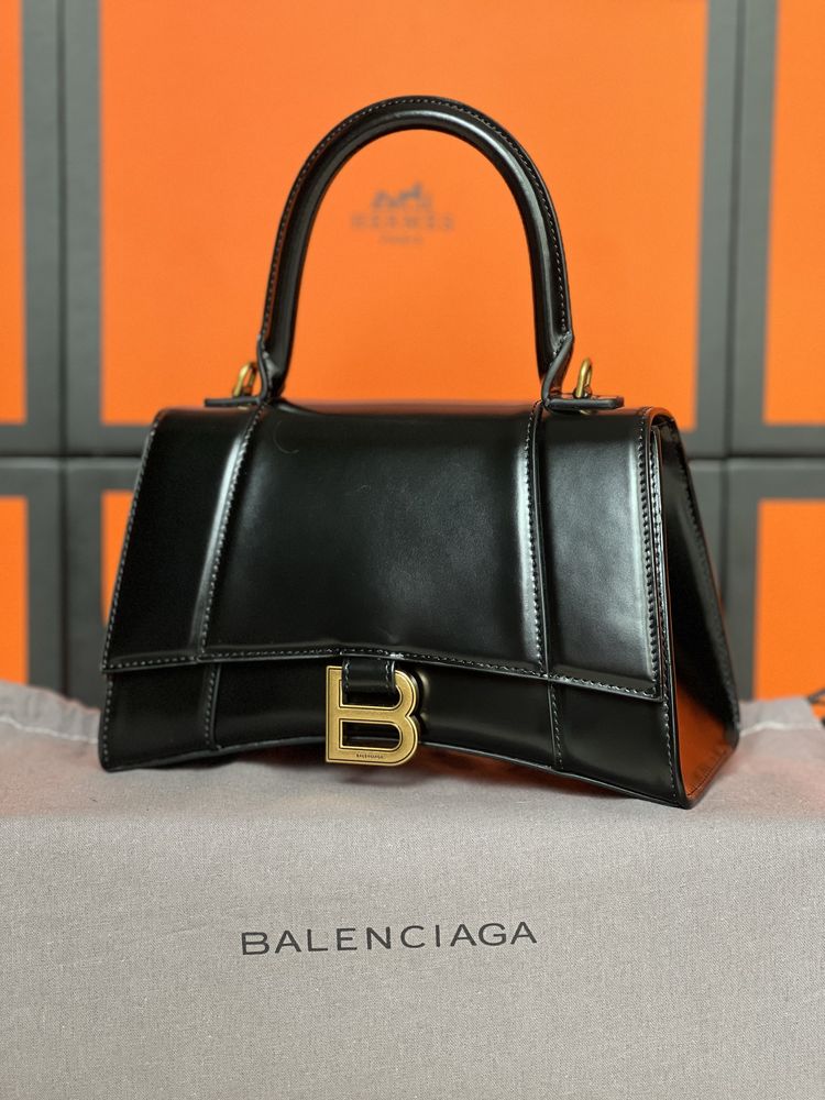 Torebka Balenciaga Hourglass Black Leather