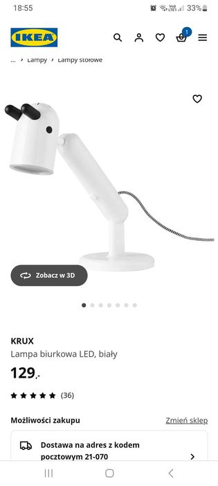 Lampka nocna zebra