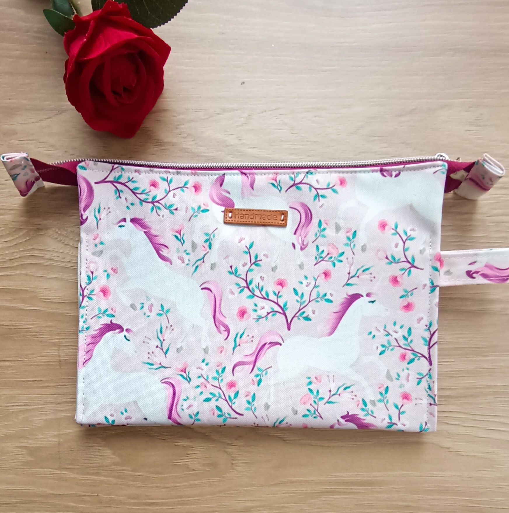 Kosmetyczka organizer w jednorożce handmade rękodzieło