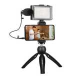 Statyw Puluz Pkt3132B Z Lampą Led I Mikrofonem Do Live Streamingu