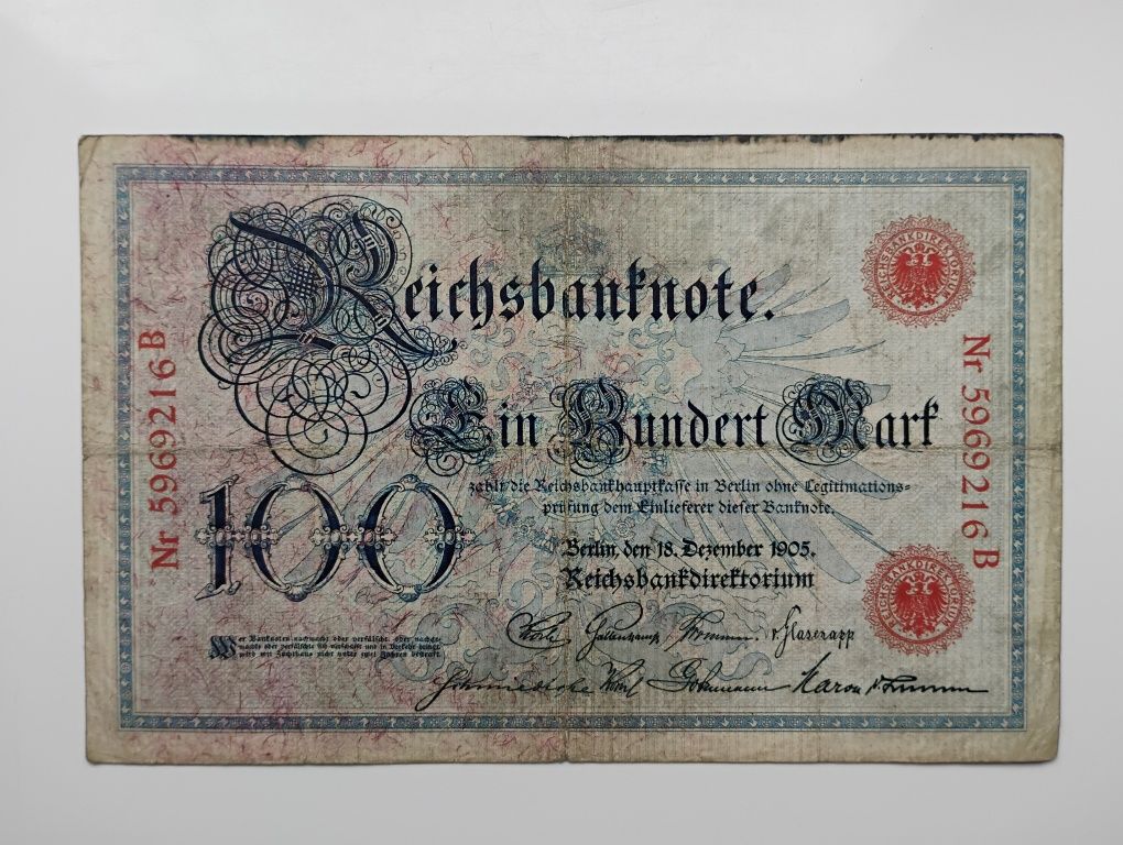 Banknot Niemcy - 100 marek z 1905 r.