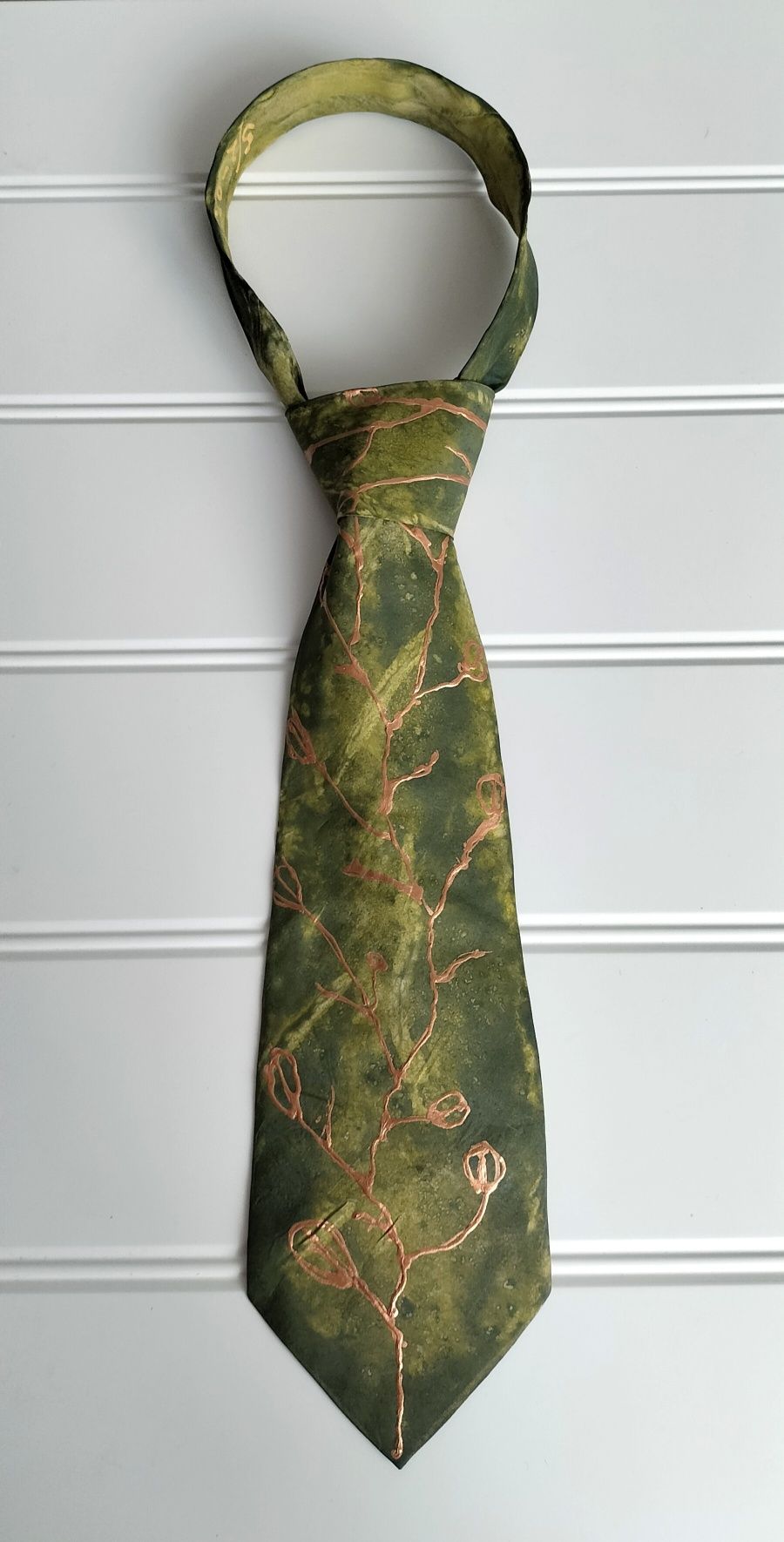 Arty's jedwabny malowany krawat unisex silk tie vintage handmade