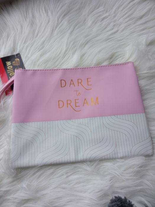 Kayet, kosmetyczka jednokomorowa 26,5 x 20 róż biel złoto