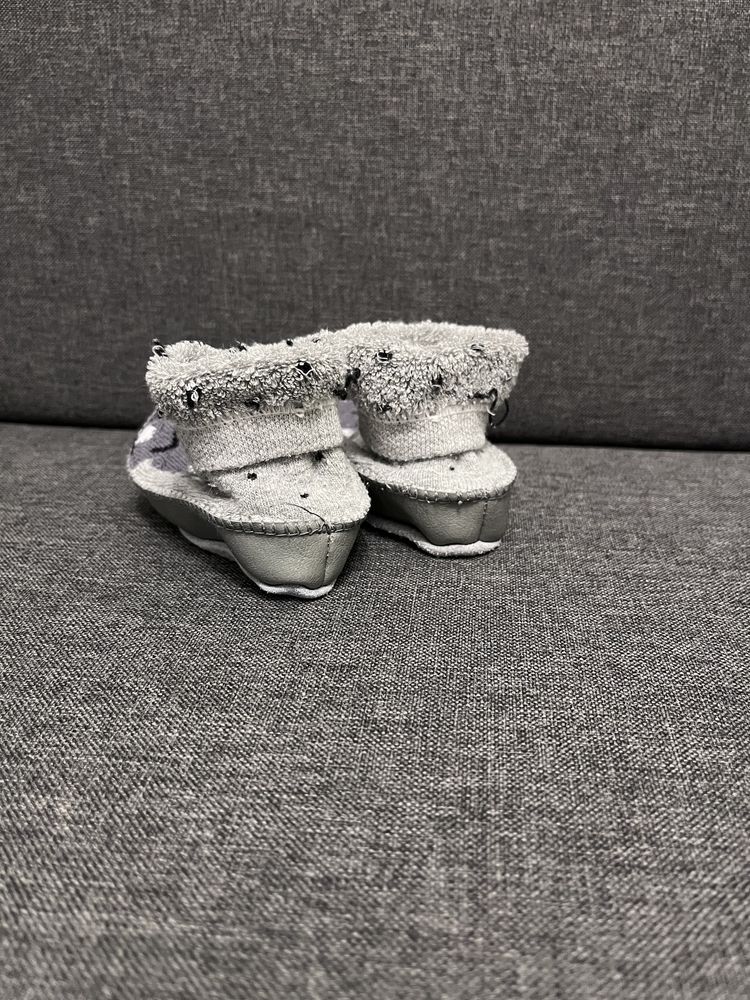 Шкарпетки-чешки р.19-20, уст.12см, дитячі махрові носки, сірі
