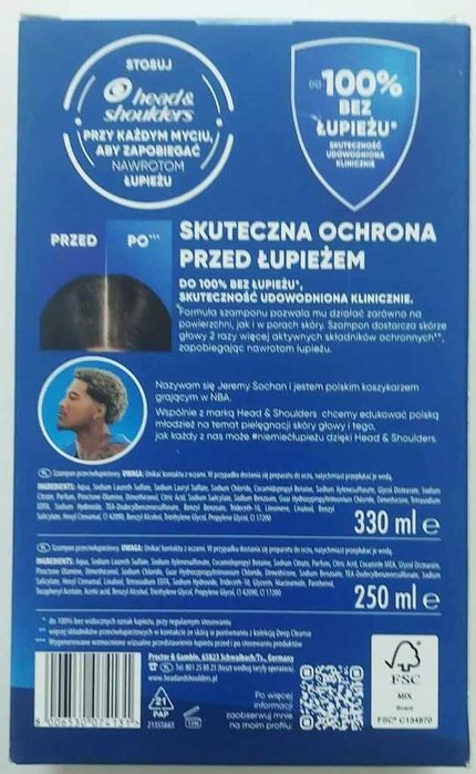 Head & Shoulders Zestaw szamponów do włosów, Classic 250 ml + 330 ml