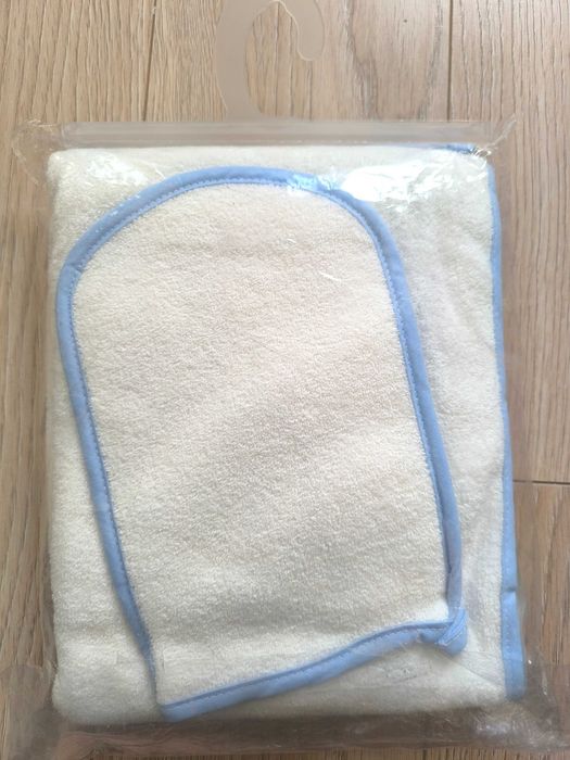 Nowy Ręcznik z kapturkiem Okrycie kąpielowe z myjką