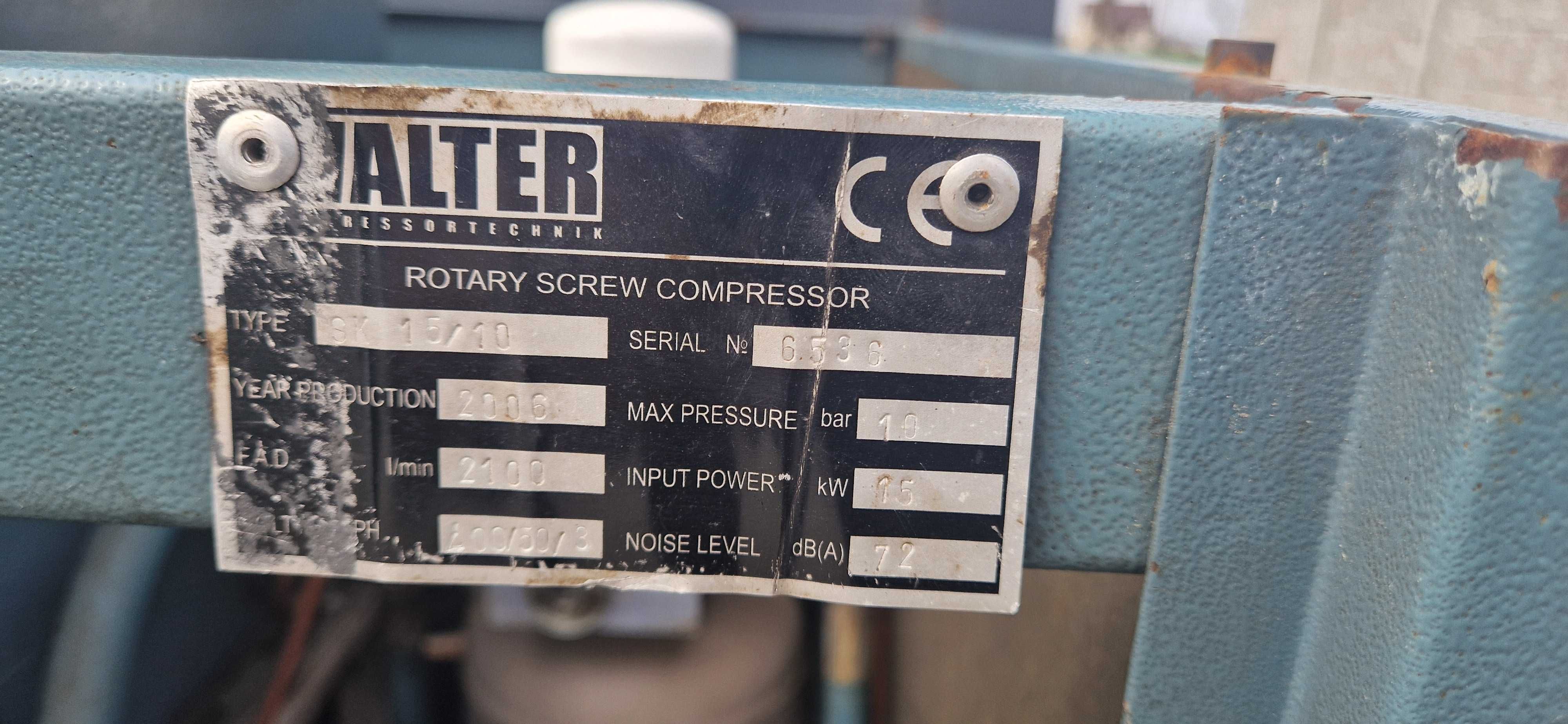 Kompresor śrubowy Walter SK 15/10