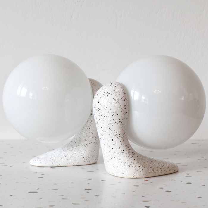 Kinkiety ceramiczne Ł-1 Łaszkiewicz Kościan Łask vintage retro PRL