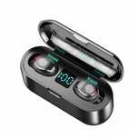Słuchawki Bluetooth F9+ Ver 5 Lcd Uniwersalne Czarne Tws Dotykowe