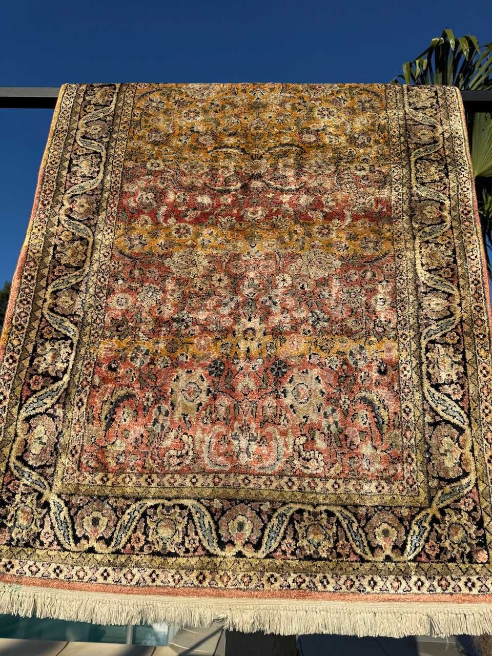 Vintage jedwabny dywan perski GHOUM 167x90 cm galeria 7 tyś