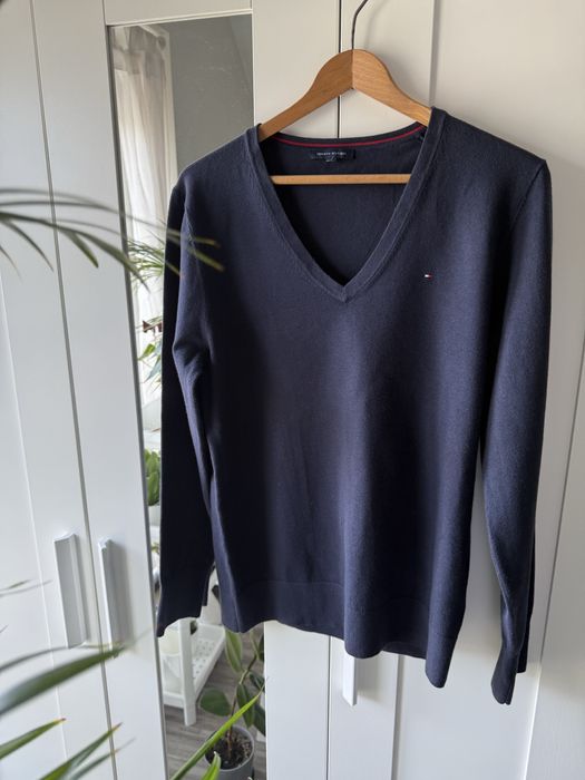 Tommy Hilfiger sweter męski granatowy M bawełna super stan