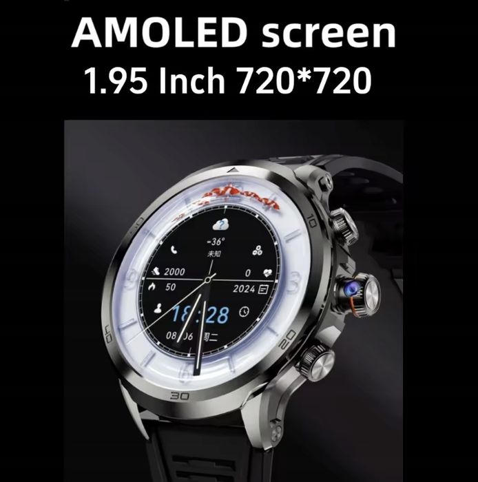 Smartwatch Hk19 Smart Watch 4G: Kamera 360°, Amoled I  Karta Sim