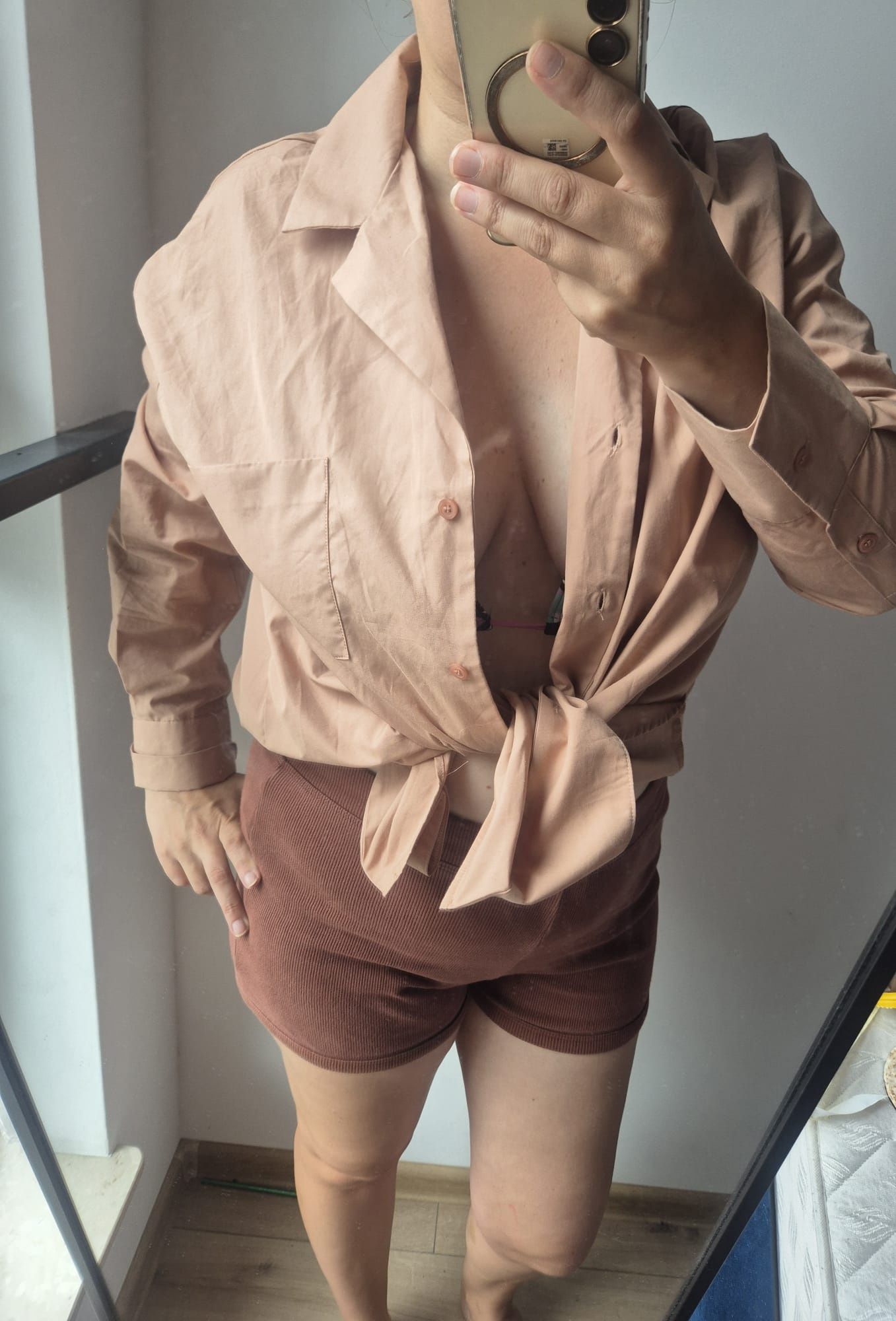 Koszula różowa popelinowa oversize elegancka nowa cotton Zara 38/M