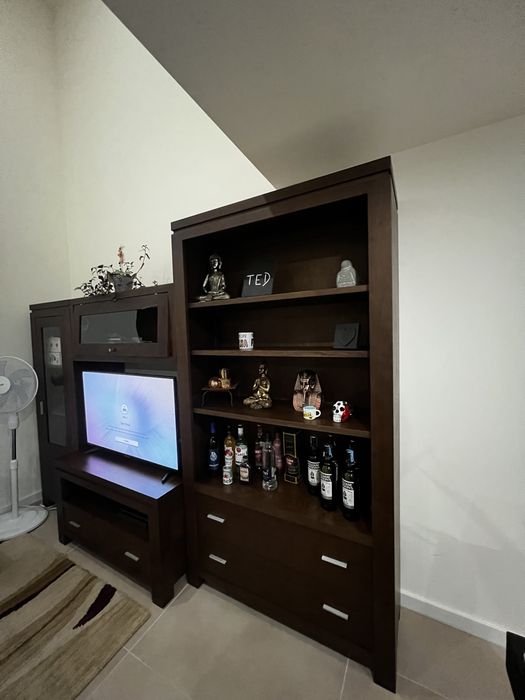 Móvel de sala e mesa de centro