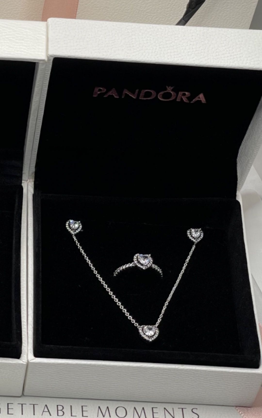 Набір срібних прикрас Pandora, Каблучка Кільце Кольцо Рожеве серце