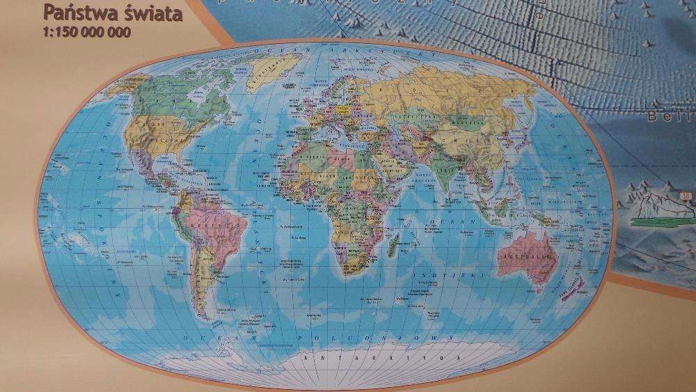 POLSKA NIEZWYKŁA, ŚWIAT niezwykły Mapa Ścienna dla DZIECI 7-14l DEMART