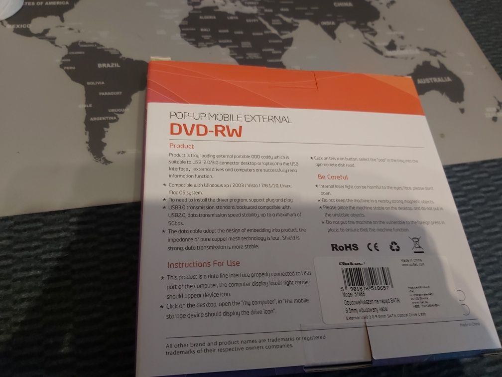 Nagrywarka DVD -RV CD-ROM zewnętrzna ultra slim usb 3.0 box najnowszy