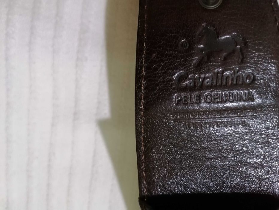 Porta lápis p/homem castanho da Cavalinho em pele genuína, estado novo