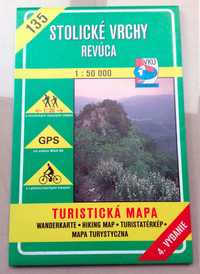 Mapa turystyczna Słowacja Stolicke Vrchy Revuca VKU 135 Góry Stolickie