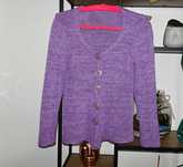 Sweterek lawendowy rozpinany 40 L lato handmade