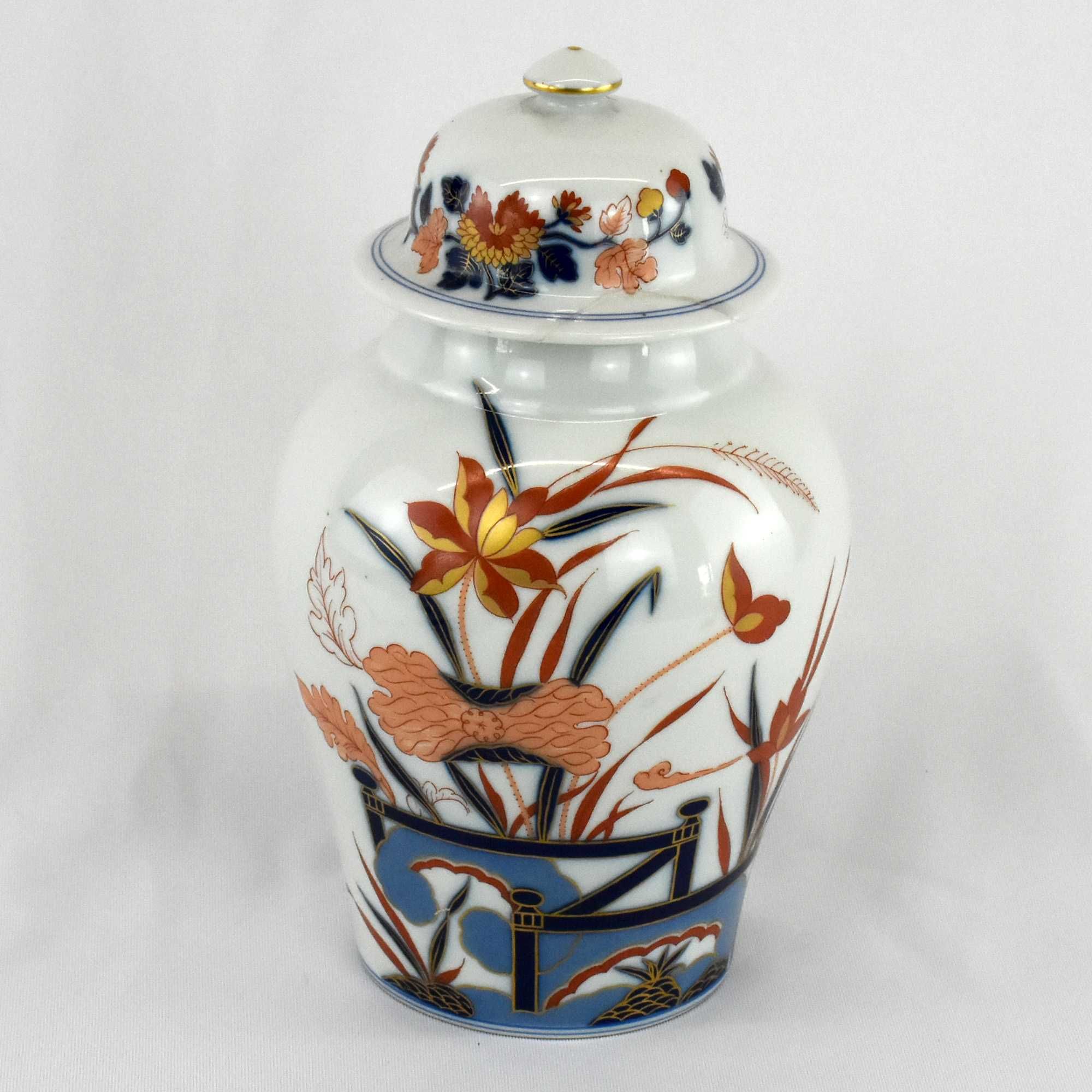 Pote com tampa Porcelana Vista alegre, decoração Imari