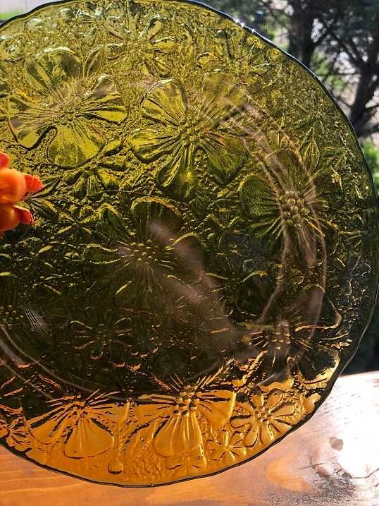 Talerz anemony 24,5 cm szkło Ząbkowice
