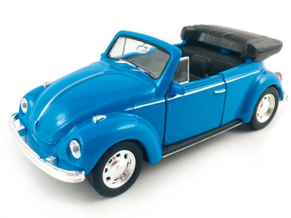 VW Beetle cabrio Garbus model WELLY 1:34 niebieski