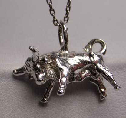Srebrna zawieszka byk figuralny zodiak